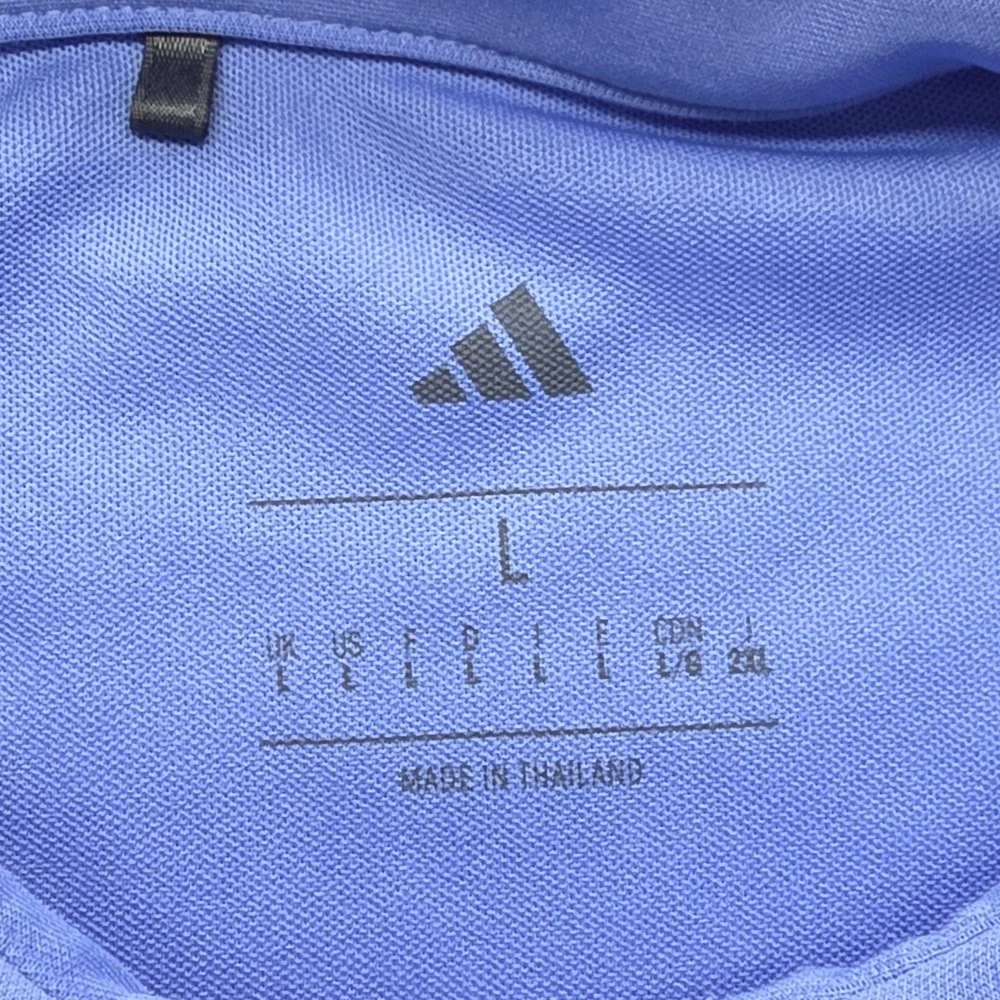 Adidas Polo Shirt Mens L Purple 100% Polyester Mesh Breathable Tagless Golf